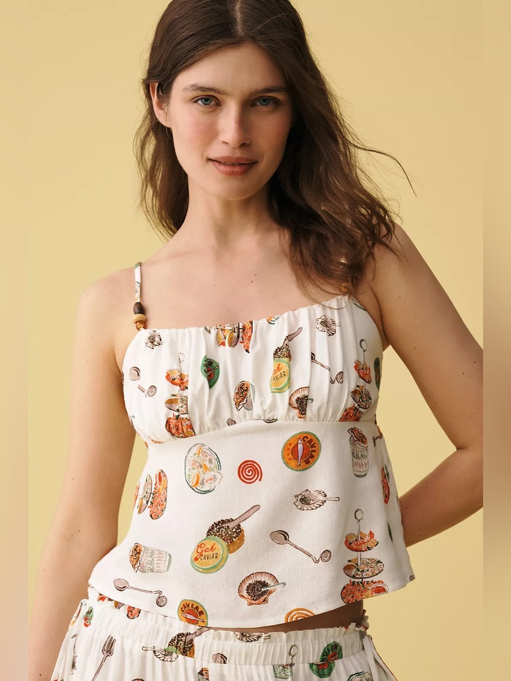 New Lisa Says Gah Cleo Cami Caviar Dream linen cotton tank top